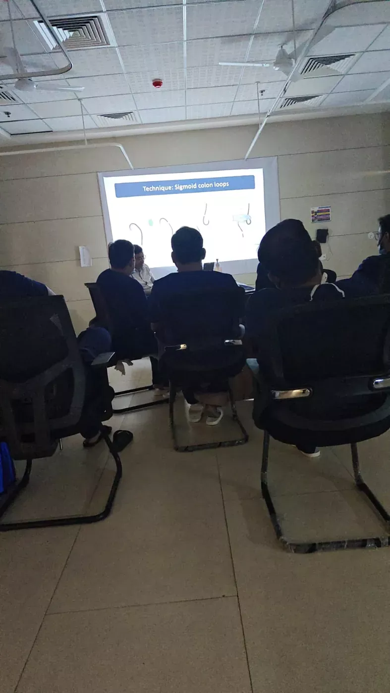Classroom teaching session during the GI Endoscopy Workshop at Solace Training Academy